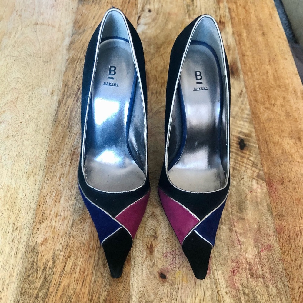 Bakers 'Carley' Suede Black Pointed Toe High Heel Pump